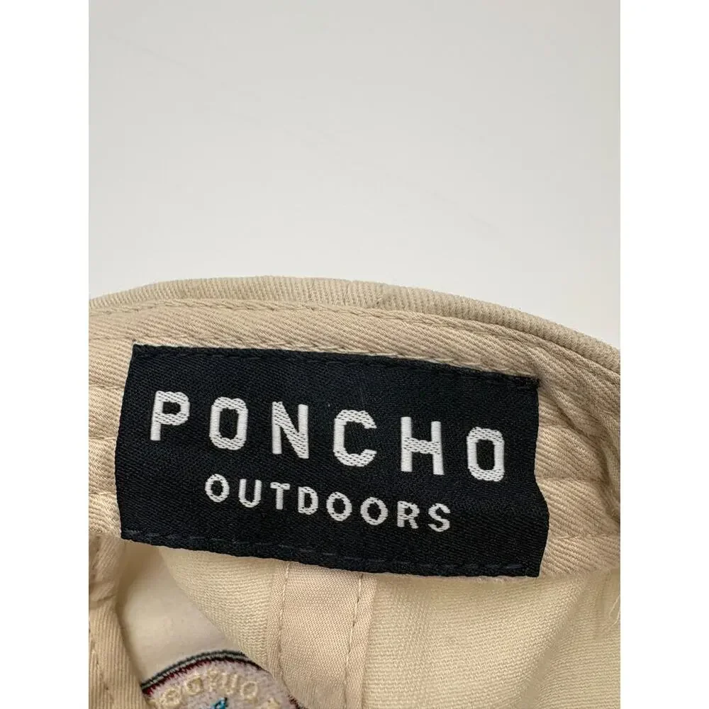 Poncho Outdoors 5-Panel Baseball Cap Men's Khaki Redfish Rope Patch Snapback